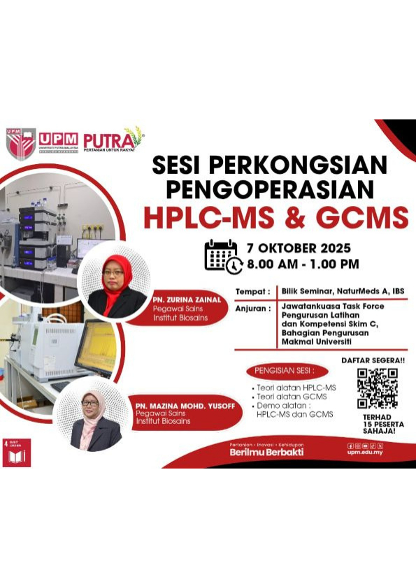 Sharing Session on Operational of HPLC-MS & GCMS