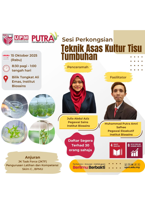 Sharing Session on Basic Technique of Plant Tissue Culture
